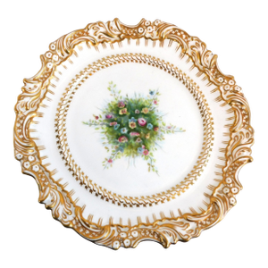 1950s Hammersley Decorative Plate With Gold Trim