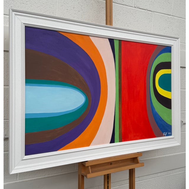 Contemporary Large Contemporary Abstract Art "Cosmic Rainbow" on Canvas by British Artist, 2005 For Sale - Image 3 of 14