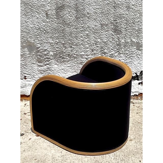 Vintage Boho Pencil Reed Lounge Chair For Sale - Image 9 of 10