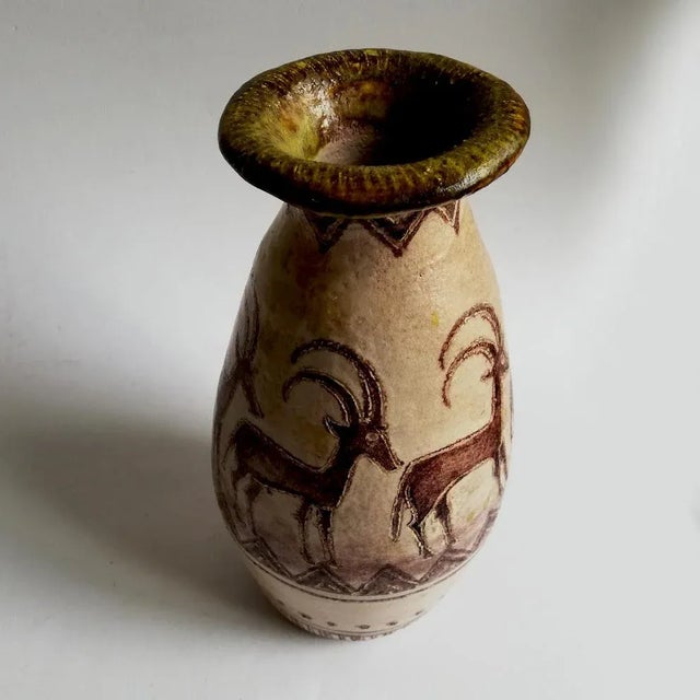 1950s Mid-Century Italian Ceramic Vase by G.Vitali For Sale - Image 5 of 6