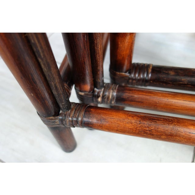 Vintage Rattan Nesting Tables, 1960s, Set of 3 For Sale - Image 14 of 17