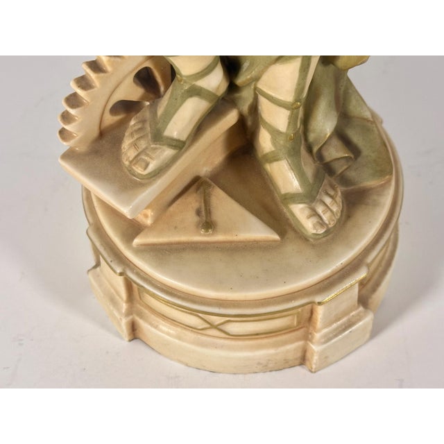 Ceramic Early 20th Century Royal Dux Neoclassical Female Labor Goddess Figurine For Sale - Image 7 of 10