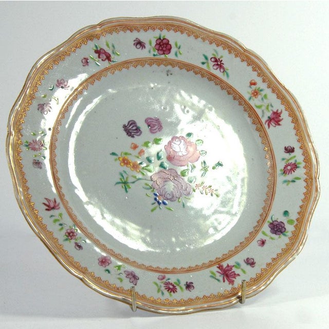 18th Century Qianlong Fencai Porcelain Plate, China For Sale - Image 6 of 11