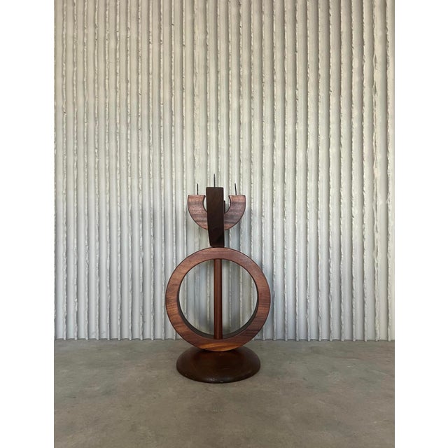 Large Sculptural Rosewood Candleholder, 1960s For Sale - Image 4 of 9