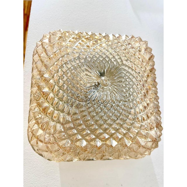 Mid-Century Round Clear Cut Glass Sconce, Germany, 1960s For Sale - Image 3 of 10