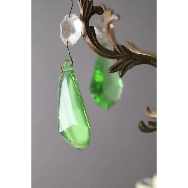 Early 20th Century Candlestick Chandelier in Bronze & Glass For Sale - Image 5 of 8