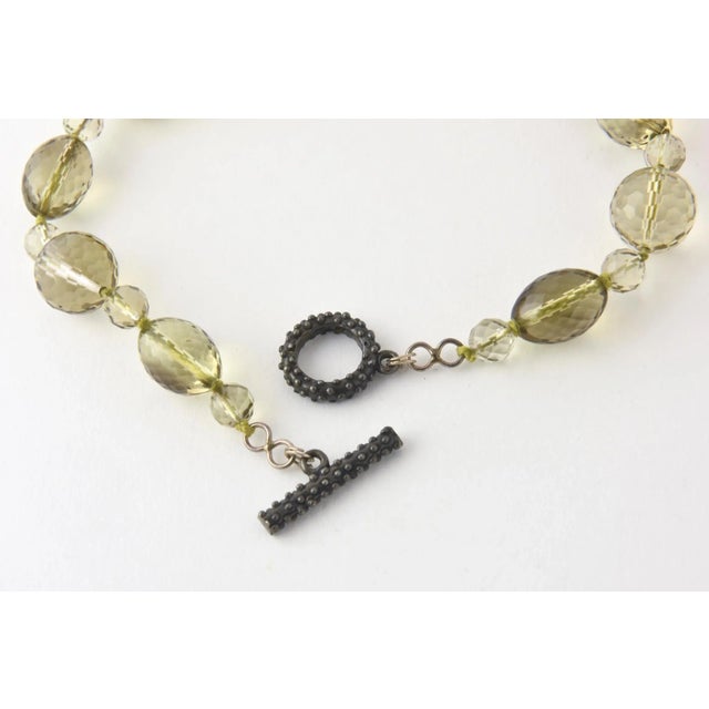 Late 20th Century Yellow and Brown Faceted Glass Bead Necklace For Sale - Image 5 of 6