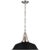 Layton 20" Pendant in Polished Nickel with Matte Black Shade Designer: Chapman & Myers Canopy: 5.25" Round Mounting: Chain...