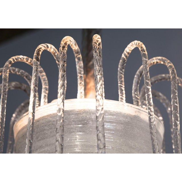 White Pulegoso Glass Fountain Chandelier from Barovier, 1930s For Sale - Image 10 of 18