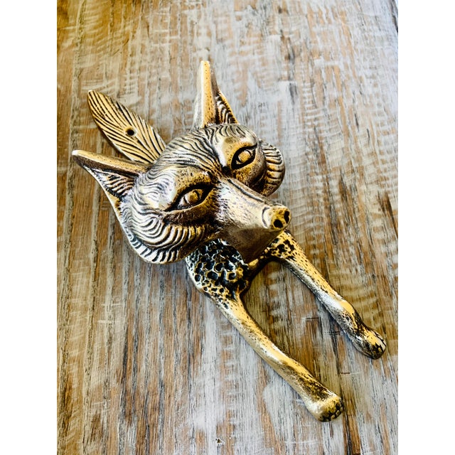 Large Vintage Brass Fox Door Knocker Chairish
