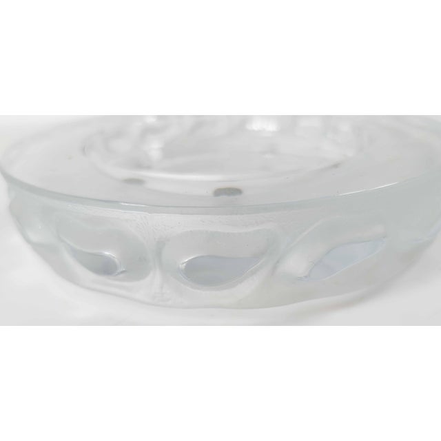 Glass 20th Century Clear and Frosted Glass Wine Coaster, French or Italian For Sale - Image 7 of 14