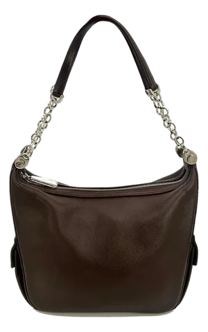 Judith Leiber Vintage Brown Leather Shoulder Bag