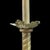 Art Nouveau Brass 2 Arm Chandelier With Fluted Dark Amber Glass Shades C1910 For Sale - Image 6 of 8