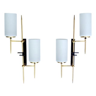 Vintage Modernist Wall Lights from Lunel, 1960s, Set of 2 For Sale