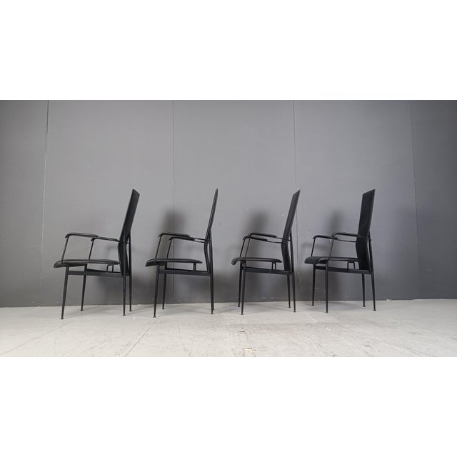Vintage S44 Dining Chairs attributed to Giancarlo Vegni for Fasem, Set of 4, 1980s, Set of 4 For Sale - Image 4 of 9