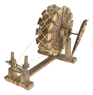 Indian Spinning Loom in Carved Wood