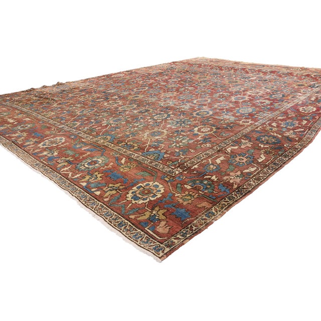 78290 Antique Persian Bakshaish Rug, 10'09 x 14'08. The Patrician Garden: An Antique Persian Bakshaish Masterpiece of...