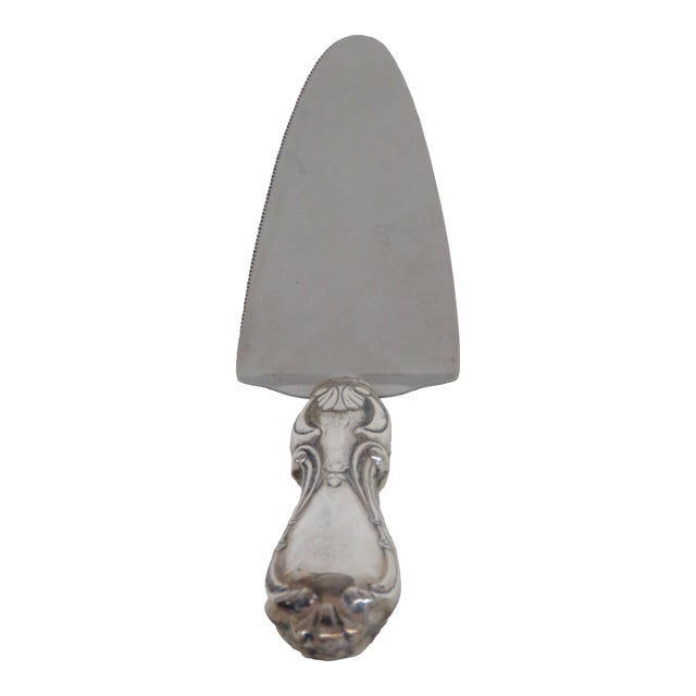 Pie Cake Server Stainless Steel Blade With Sterling Sea Shell Motif Handle 5006b For Sale