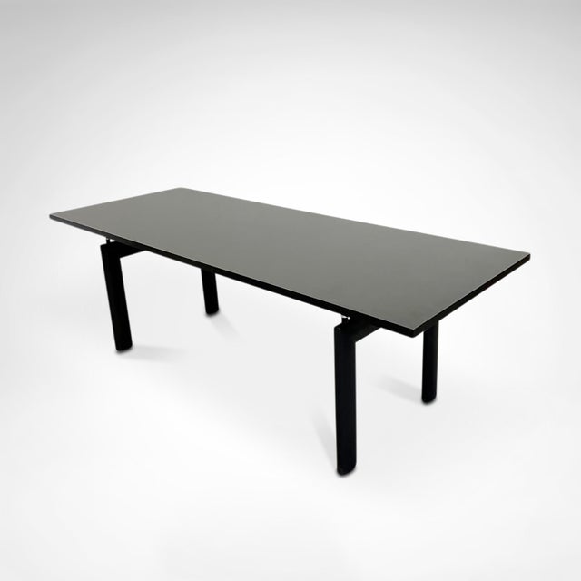 Bauhaus LC6 Dining Table in Glass and Metal by Le Corbusier for Cassina, 1990s For Sale - Image 3 of 11