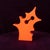 Overview A bold abstract ceramic vase from the 1980s, glazed in vivid orange, with a flat, sculptural slab form and a...
