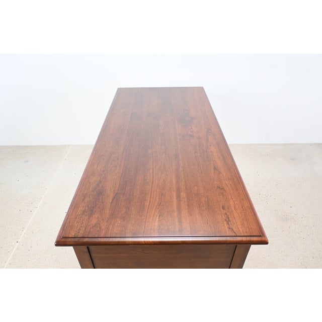 Ethan Allen Queen Anne Solid Cherry Writing Desk With Cabriole Legs For Sale - Image 10 of 12