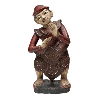 Thai Polychromed Dancer Figure, C. 1900 For Sale