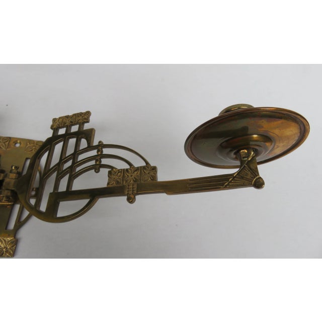 Art Nouveau Brass Piano Candleholders, Set of 2 For Sale - Image 13 of 16