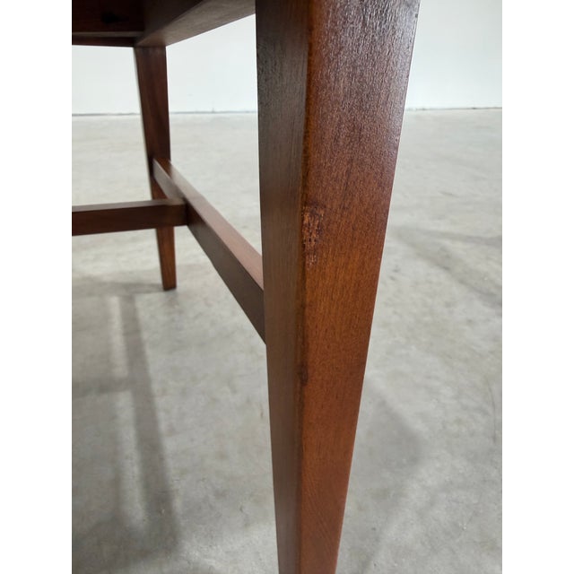 Brown Mid-Century Modern Tuxedo Walnut Dining Chairs, Attributed to Lane, Set of 6 For Sale - Image 8 of 10