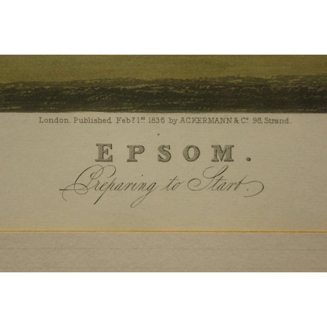 Extremly rare aquatint engraving 'Epsom- Preparing to Start' after James Pollard (1792-1867) published by A(rthur)...