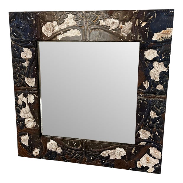 Pressed Tin Ceiling Tile Mirror For Sale