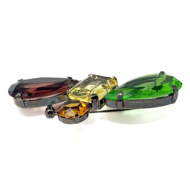 1990s Vintage Multi-Coloured Glass Abstract Brooch from Giorgio Armani, 1990s For Sale - Image 5 of 10