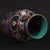Ceramic Dark Blue Ground Famille Rose Shou Symbol Floral Rouleau Vase, Chinoiserie Decor Vessel For Sale - Image 7 of 9