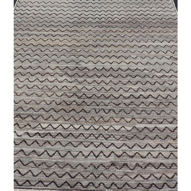 Neutral Tone Tribal Design Rug by Keivan Woven Arts, 6'7" X 8'3" For Sale In Atlanta - Image 6 of 14