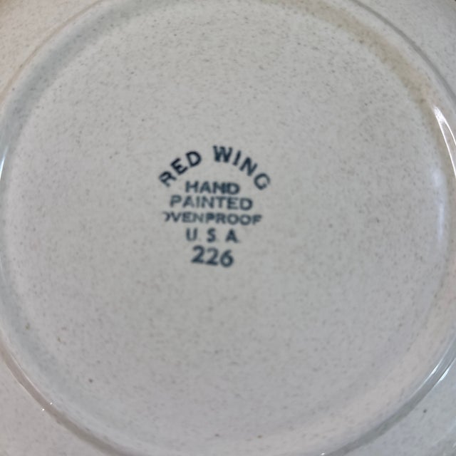 1950s Mid-Century Modern Red Wing Pottery "Random Harvest" Futura Lunch Plates - Set of 6 For Sale - Image 6 of 10
