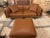 Mid-Century Modern New DWR Como Sofa (92"), Ottoman & Comolino Chair in Raise Canyon Leather For Sale - Image 3 of 11