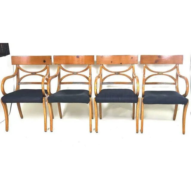 Early 20th Century Early 20th Century Refined Klismos Fruitwood Dining Chairs - Set of 8 With Harkness Provenance For Sale - Image 5 of 11