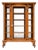 Antique 1900 American Oak Triple Curved Glass China Cabinet | Carved Lion Head & Claw Foot | Bow- Front China Cabinet For Sale