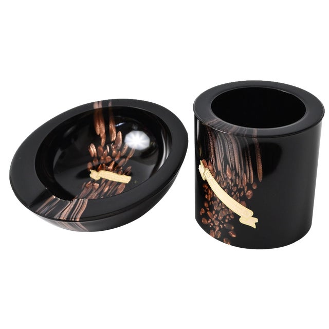 Avventurina Ashtray and Cup in Murano Glass by Vincenzo Nason, 1970s, Set of 2 For Sale