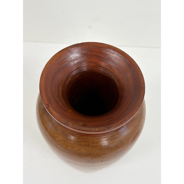 Brown Hand Turned Wooden Vase For Sale - Image 8 of 8