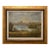 Vintage European Coastal Landscape Oil Painting | Framed Harbor Village Seascape For Sale
