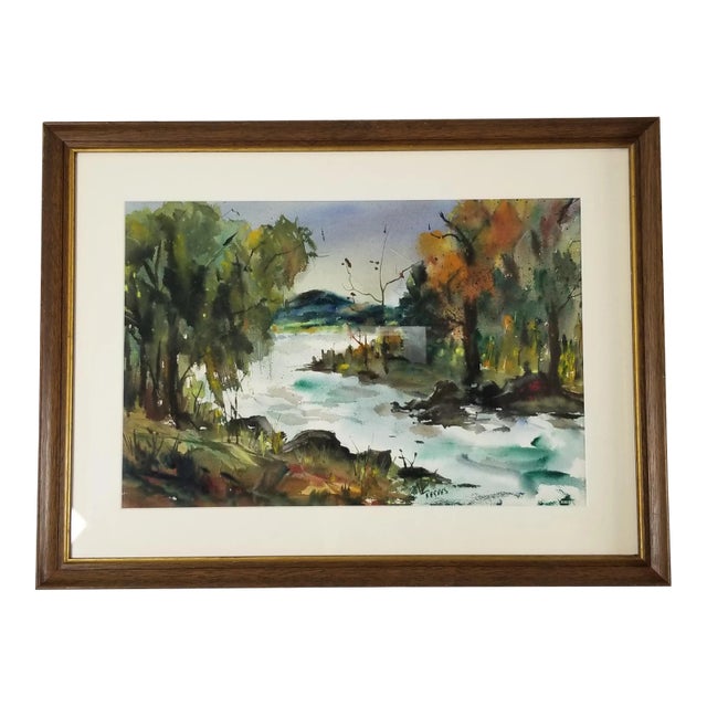 Keeves Vintage Abstract Landscape Painting For Sale