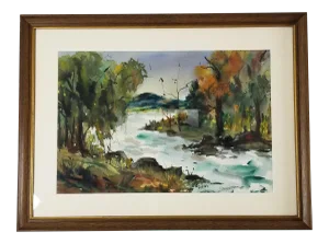 Keeves Vintage Abstract Landscape Painting