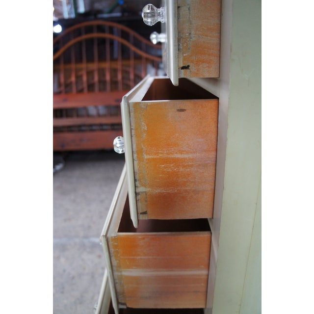 White Vintage French Provincial White Painted Lingerie Chest Semainier Dresser Chic 45" For Sale - Image 8 of 12