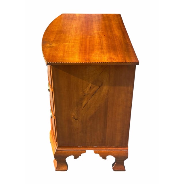 Antique Chippendale Connecticut River Valley Cherry Bowfront Bachelor's Chest For Sale - Image 10 of 12