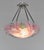 Loys Lucha French Art Deco Pendant Light 1930s - Octagonal Pink Enameled Floral Bowl For Sale - Image 4 of 14