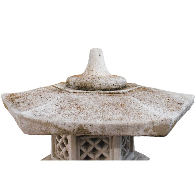 Japanese 25.5" Large Garden Pagoda Sculpture Lantern For Sale - Image 3 of 6