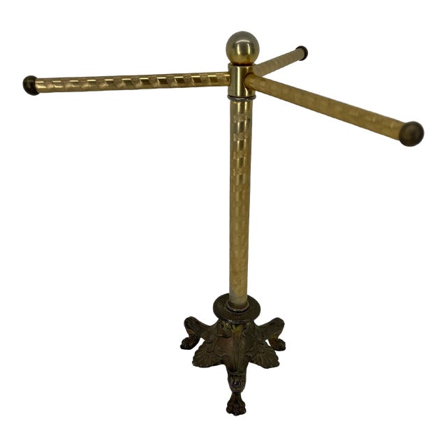 American Three Armed Brass & Bronze Jewelry Stand, Mid 20th Century For Sale
