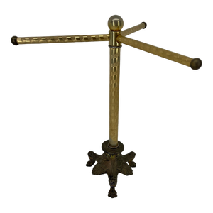 American Three Armed Brass & Bronze Jewelry Stand, Mid 20th Century