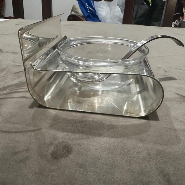 Lino Sabattini 1970s Minimalist Silver Plated Caviar Serving Bowl by Lino Sabattini For Sale - Image 4 of 10