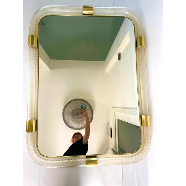 Contemporary Handcrafted Italian Murano Torchon Wall Mirror by Simoeng for Simoeng For Sale - Image 3 of 8